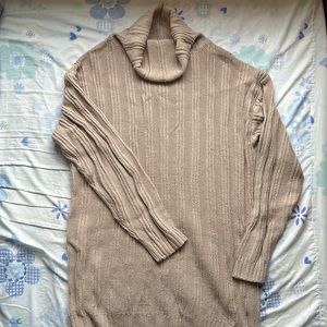 SHEIN Drop Shoulder Turtleneck Sweater Dress